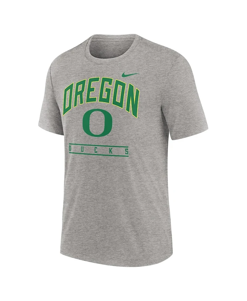 Nike Men's Heather Gray Oregon Ducks Arch Over Logo Tri-Blend T-Shirt