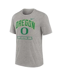 Nike Men's Heather Gray Oregon Ducks Arch Over Logo Tri-Blend T-Shirt