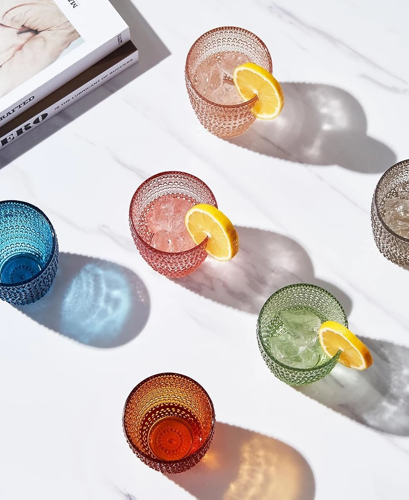 The Wine Savant Khen Beaded Highball Tumbler, Set of 6