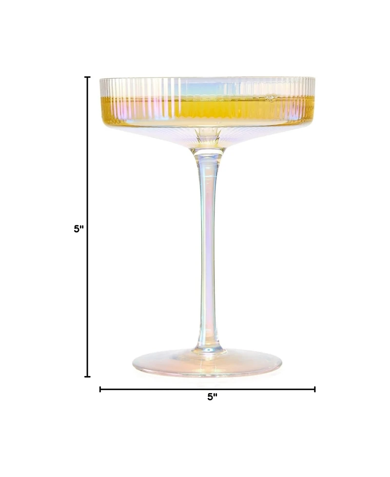 The Wine Savant Vintage Art Deco Coupe Glasses, Set of 4