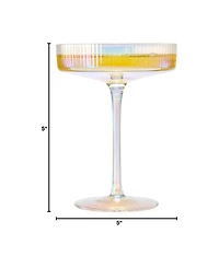 The Wine Savant Vintage Art Deco Coupe Glasses, Set of 4