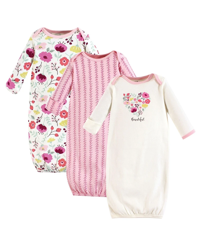 Touched by Nature Baby Girls Natural Cotton Gowns