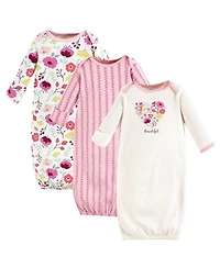 Touched by Nature Baby Girls Natural Cotton Gowns