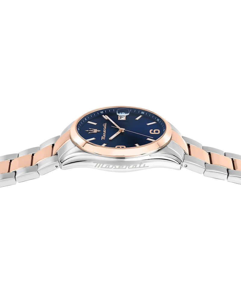 Maserati Men's Date Two-Tone Metal Band Watch, 43mm