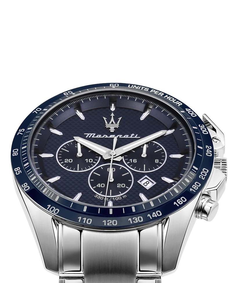 Maserati Men's Chronograph Stainless Steel Metal Band Watch, 45mm