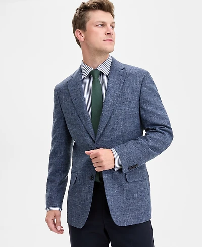 Tommy Hilfiger Men's Modern-Fit Textured Blue Sport Coat