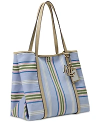 Lauren Ralph Lauren Striped Twill Extra-Large Emerie Tote