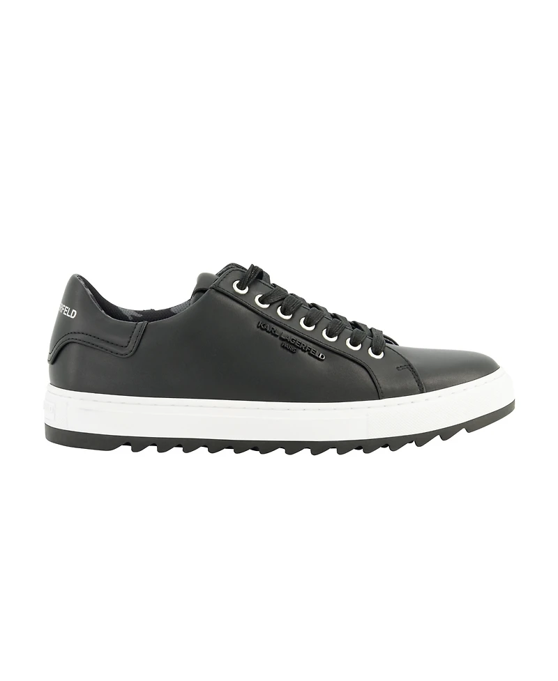 Karl Lagerfeld Paris Men's Logo Plain Toe Bit Sneakers