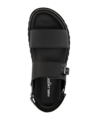 Karl Lagerfeld Paris Men's Tumbled Leather Fisherman Sandal