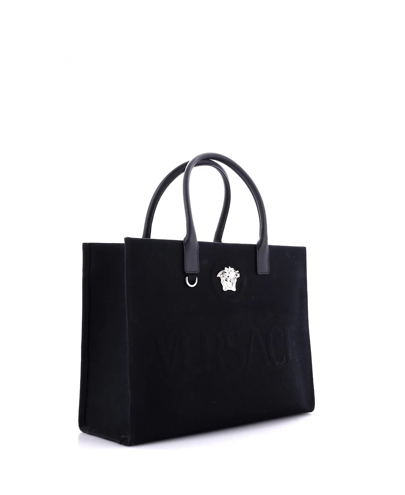 Pre-Owned Versace Large La Medusa Tote Embossed Canvas