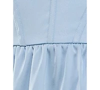 Crystal Doll Juniors' Sweetheart-Neck Ruffle-Sleeve Dress