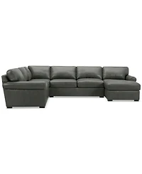 Radley Roll Arm 139" -Pc. Leather Square Corner Chaise Sectional
