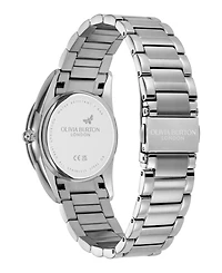 Olivia Burton Women's Glowful Silver Tone Stainless Steel Bracelet Watch, 34mm