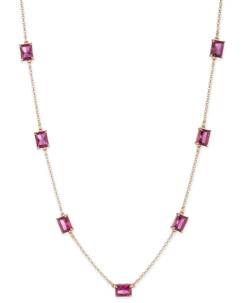 Lauren Ralph Lauren Gold-Tone Stationed Crystal Collar Necklace, 16" + 3" extender