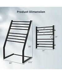 8 Bars Freestanding Wall Mounted Towel Warmer Rack with Led Display