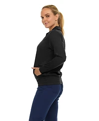 Medichic Women's Scrub Jackets for Woman, Zip Front Nurse Jacket, 4-Way Stretch Fabric Warm Up Coat Pewter X Large