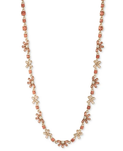 Givenchy Gold-Tone Crystal & Stone Flower All-Around Collar Necklace, 16" + 3" extender