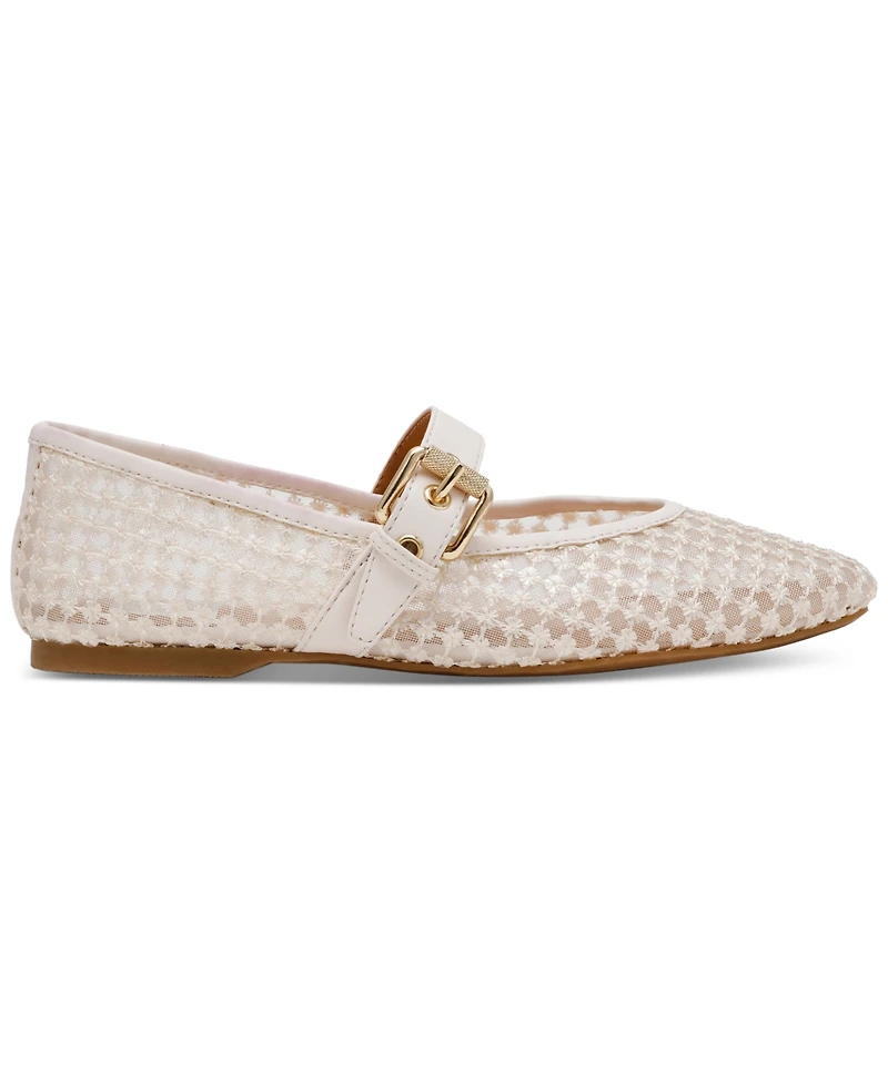 Dv Dolce Vita Women's Mulaney Floral Lace Mesh Mary Jane Flats