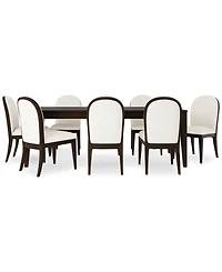 Mazen 9-Pc. Dining Set (Table & 8 Curved Side Chairs)