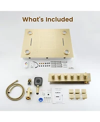 Casainc Led Light Ceiling-Mounted Thermostatic Shower System With Body Jets Handheld