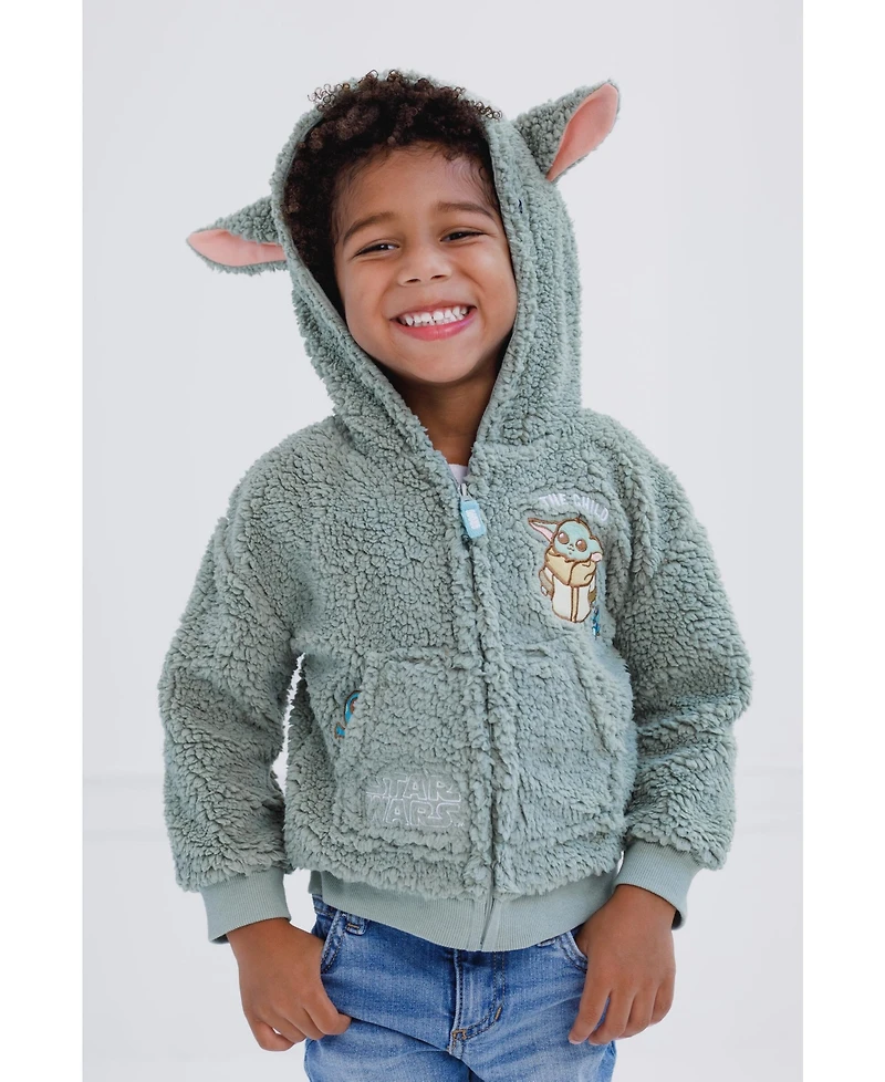 The Mandalorian Toddler Boys Star Wars Grogu Cozy Sherpa Cosplay Hoodie