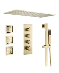 Casainc Ceiling-Mounted Thermostatic Shower System With Body Jets Handheld