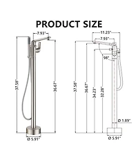 Freestanding Floor Mounted Bathtub Faucet - Anti-Scald, Durable, and Versatile