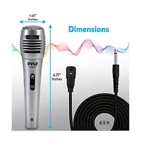 Pyle Dynamic Microphone Professional Moving Coil Handheld Mic with 6.5' Xlr Cable
