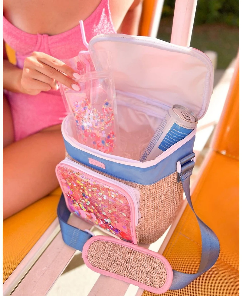 Packed Party Woven Insulated Confetti Cooler Bag, Large Cute Stylish Adult Reusable Lunch Tote for Women