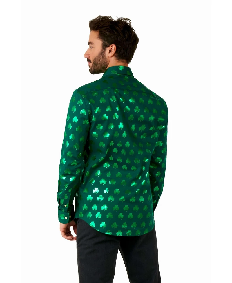 OppoSuits Big & Tall St. Paddy's Day Shirt - Patrick's Party Wear Slim Fit Pats Green Long sleeve