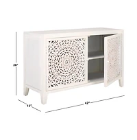 Raelie 2 Shelf 2 Door Media Stand