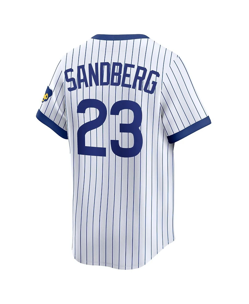 Nike Men's Ryne Sandberg White Chicago Cubs Throwback Cooperstown Collection Limited Jersey