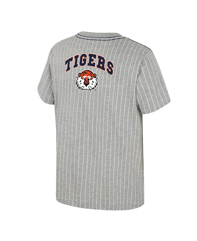 Colosseum Big Boys and Girls Heather Gray Auburn Tigers Airball Baseball T-Shirt