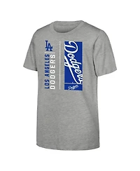 Outerstuff Big Boys and Girls Heather Gray Los Angeles Dodgers The Mvp T-Shirt