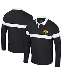 Colosseum Men's Black Iowa Hawkeyes Too Cool For School Long Sleeve Polo Shirt