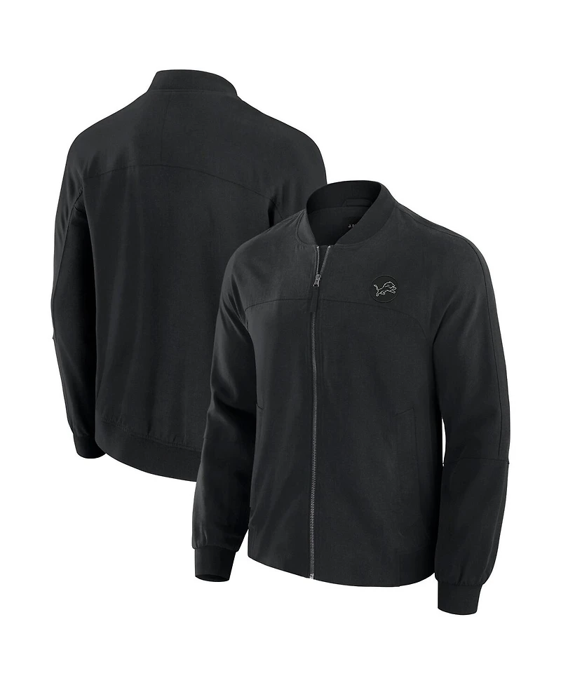 J. Palmer Men's Black Detroit Lions Lightweight Cover-4 Tri-Blend Full-Zip Jacket