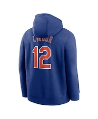 Nike Men's Francisco Lindor Royal New York Mets Player Name Number Club Pullover Hoodie