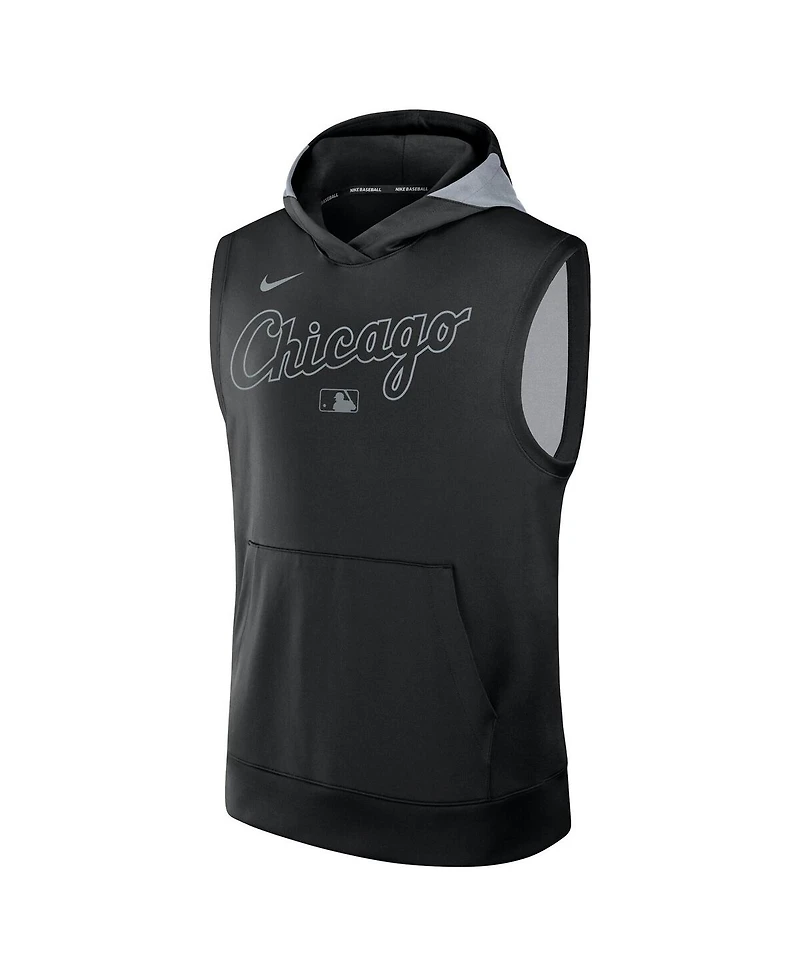 Nike Men's Black Chicago White Sox Authentic Collection Performance Sleeveless Pullover Hoodie