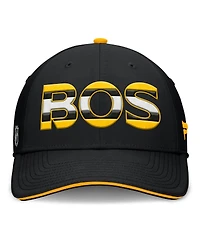 Fanatics Men's Black/Gold Boston Bruins Authentic Pro Rink Team Code Flex Hat