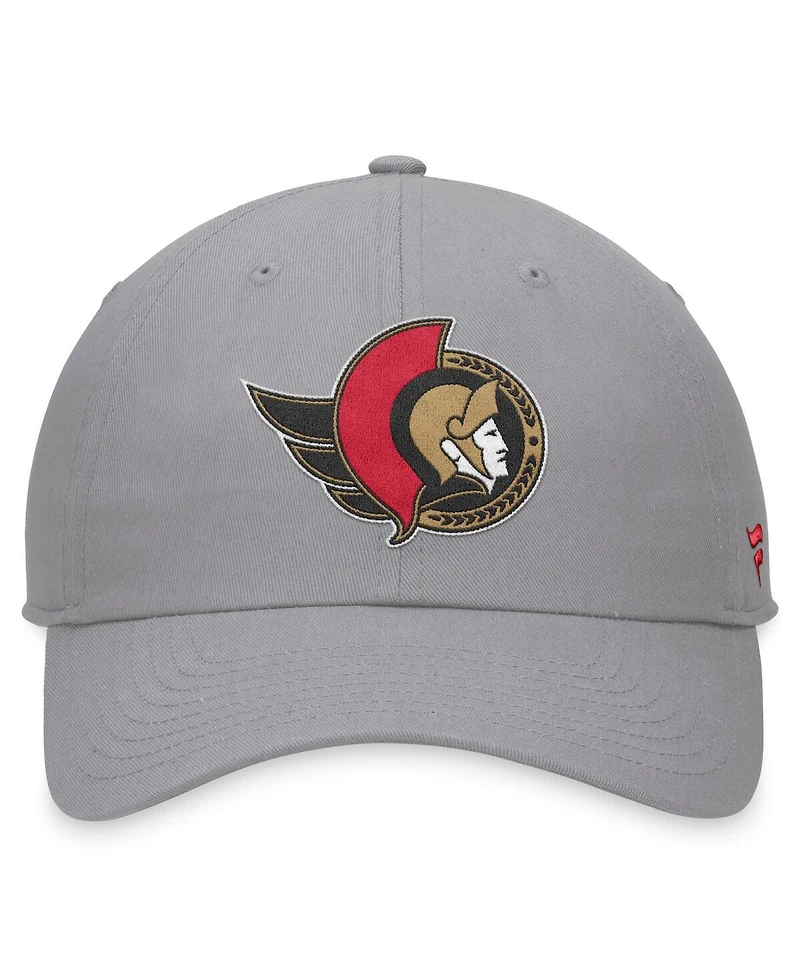 Fanatics Men's Gray Ottawa Senators Extra Time Adjustable Hat
