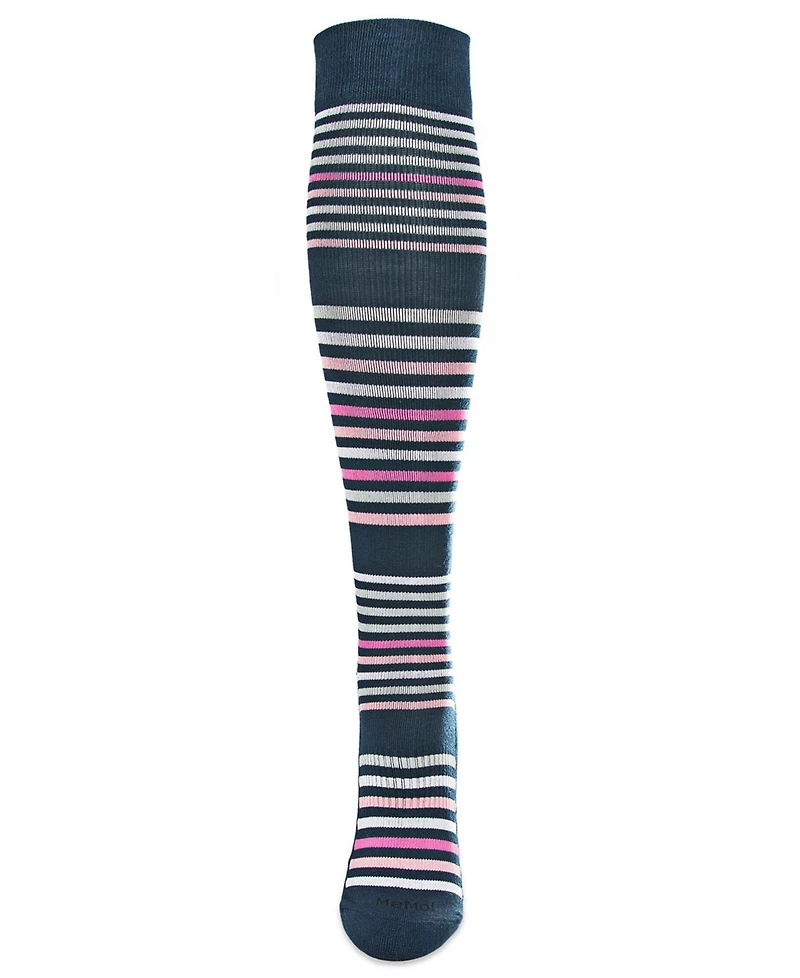 MeMoi Women's Classic Stripes 8-15mmHg Graduated Compression Socks MFY06346
