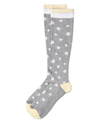 MeMoi Women's Daisies Cotton Blend 15-20 mmHg Graduated Compression Socks UOY08999