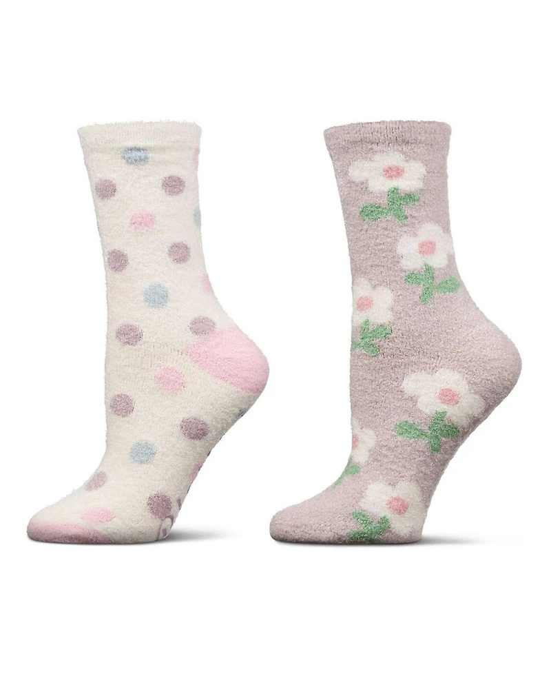 MeMoi Women's 2 Pair Pack Aloe Infused Non-Skid Spa Socks BWS1000