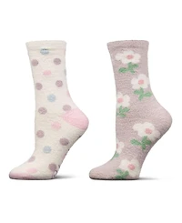 MeMoi Women's 2 Pair Pack Aloe Infused Non-Skid Spa Socks BWS1000