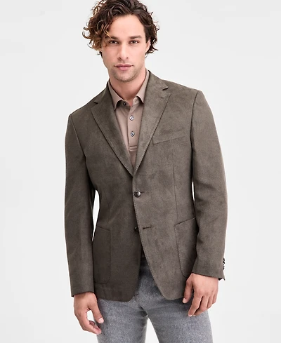 Michael Kors Men's Classic-Fit Stretch Melange Faux Suede Sport Coat