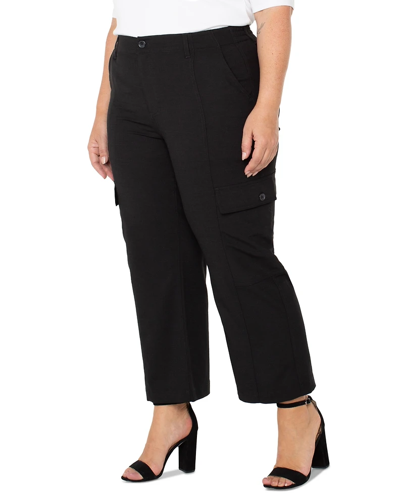 Liverpool Los Angeles Plus Crop High-Rise Cargo Pants