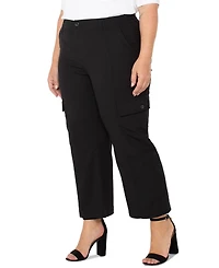 Liverpool Los Angeles Plus Crop High-Rise Cargo Pants