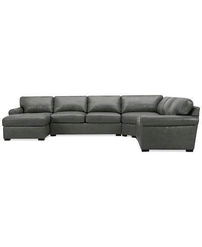 Radley Roll Arm 152" -Pc. Leather Wedge Corner Chaise Sectional