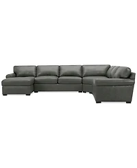 Radley Roll Arm 152" -Pc. Leather Wedge Corner Chaise Sectional
