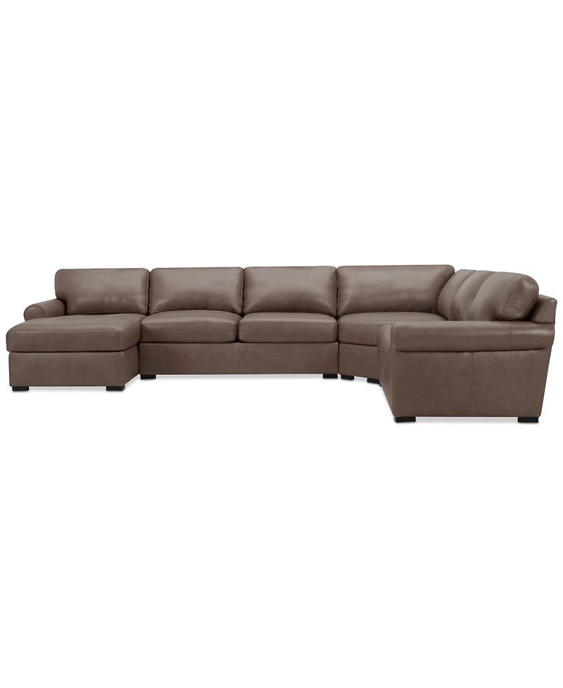 Radley Roll Arm 152" -Pc. Leather Wedge Corner Chaise Sectional
